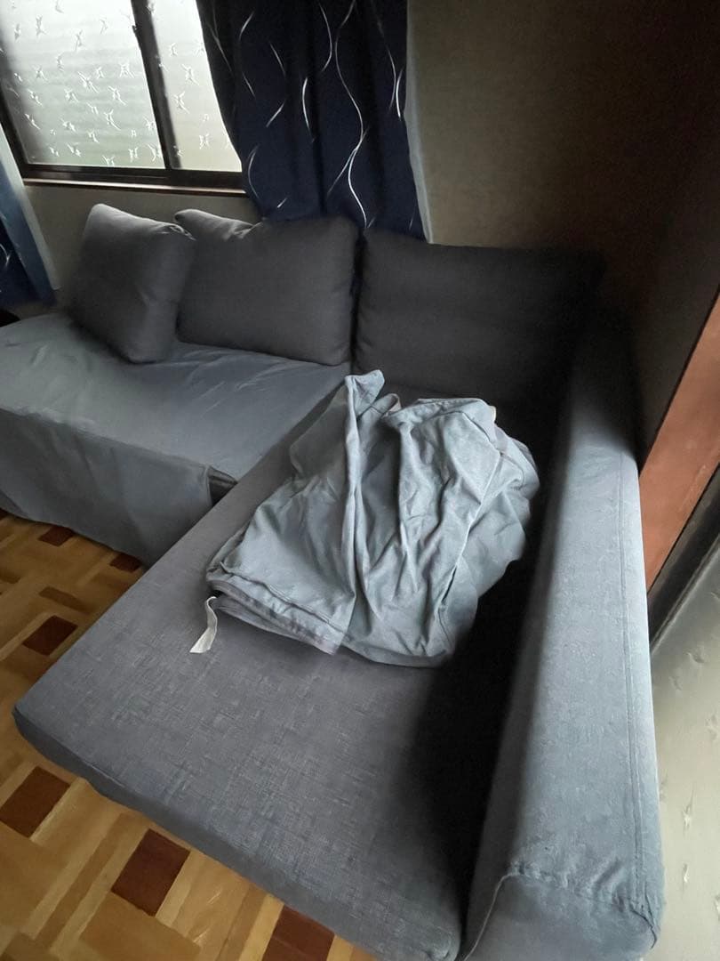 美品　イケヤ　ソファベット　グレー L字型 ソファベッド