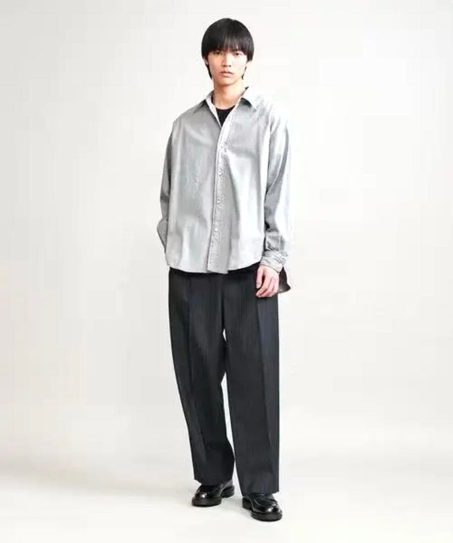 H BEAUTY&YOUTH H アイスウォッシュ デニムシャツ サイズ：M