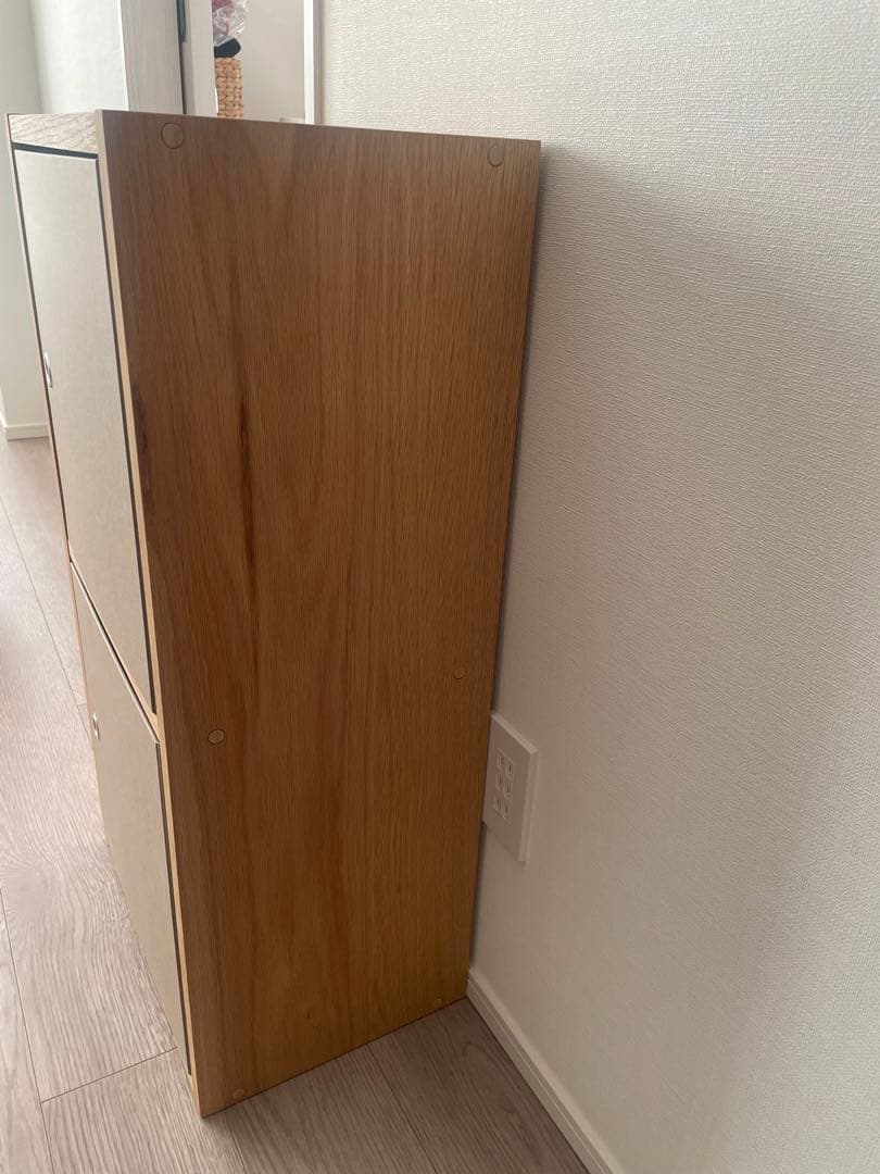 無印 スタッキングシェルフ2段(オーク材)＋FLAP2枚(トープ)