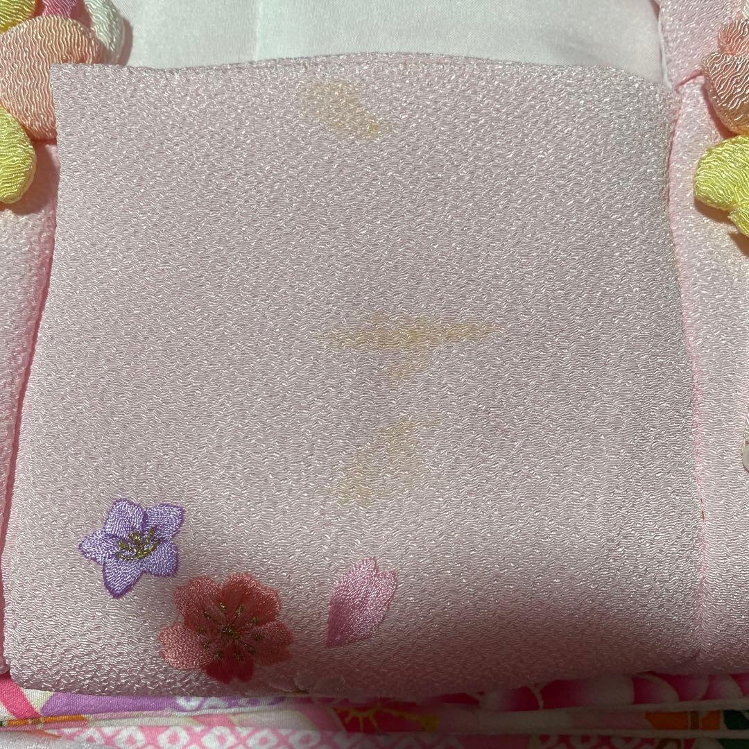 【式部浪漫】七五三 3歳 着物 被布 セット 日本製 ピンク花柄お祝い事お正月