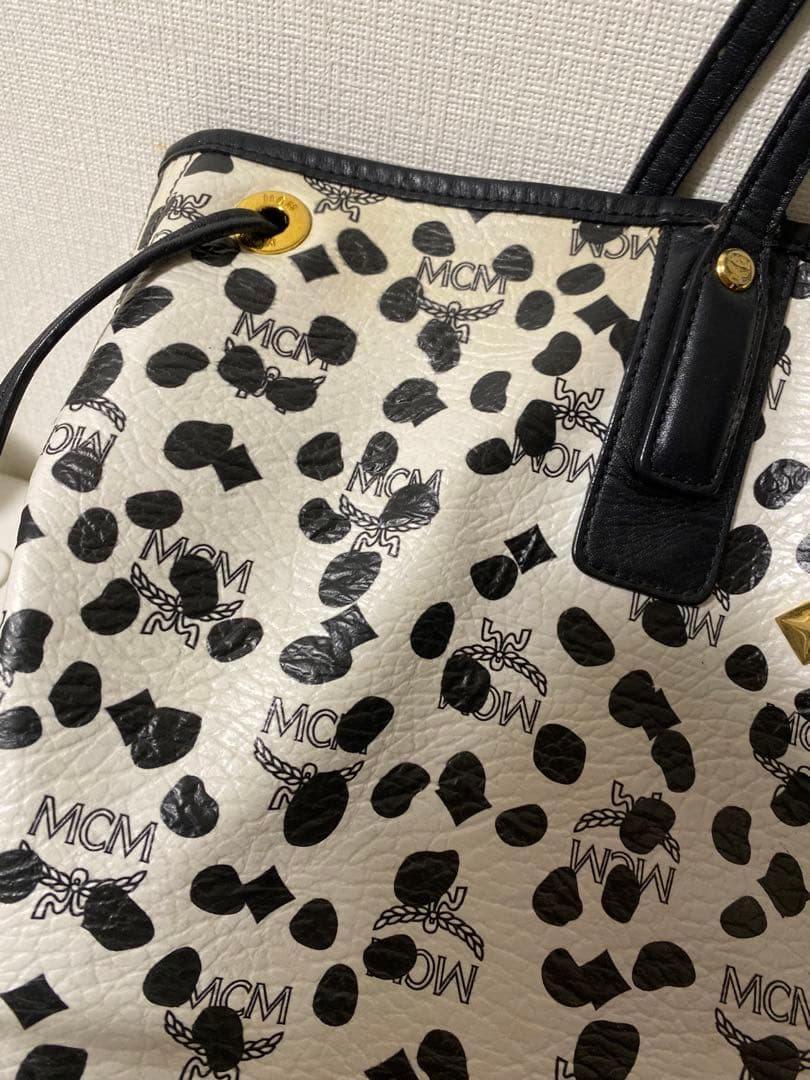 MCM ダルメシアン ポーチ付 A4収納可能トートバッグ