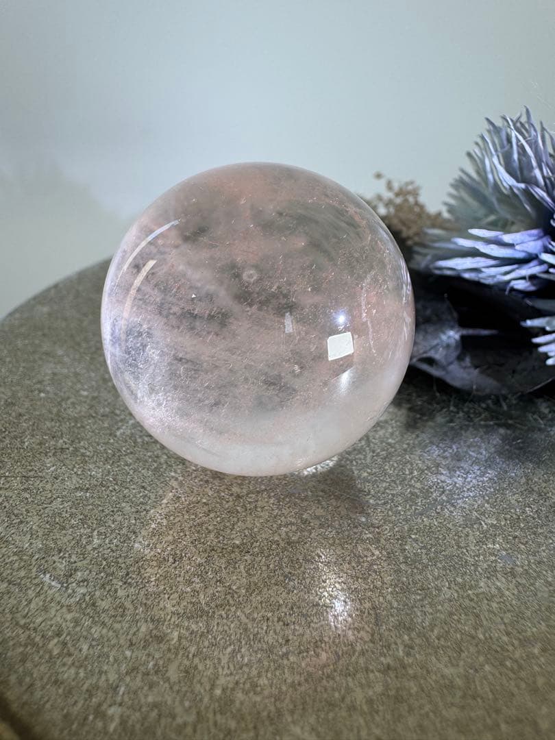 ピンクアゼツライトスフィア(流通名) ピンククリアクォーツ　ピンクファイヤー