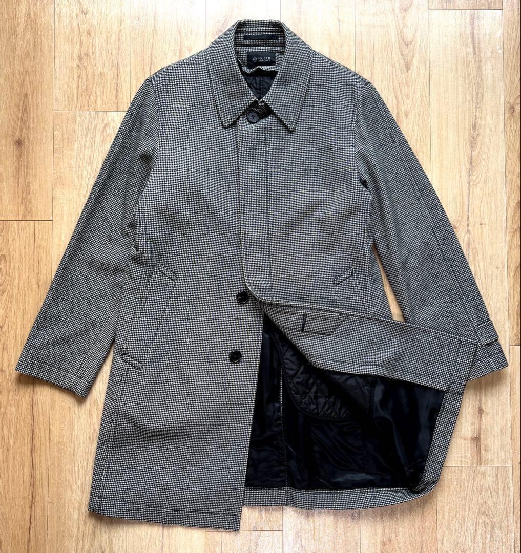 UNITED ARROWS ステンカラーコートウール 千鳥 ライナー付 Mサイズ