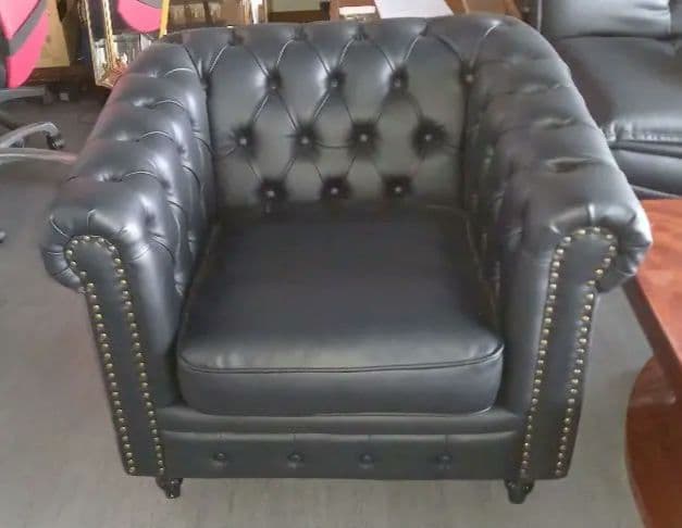 送料込 １人掛 チェスターフィールドソファー