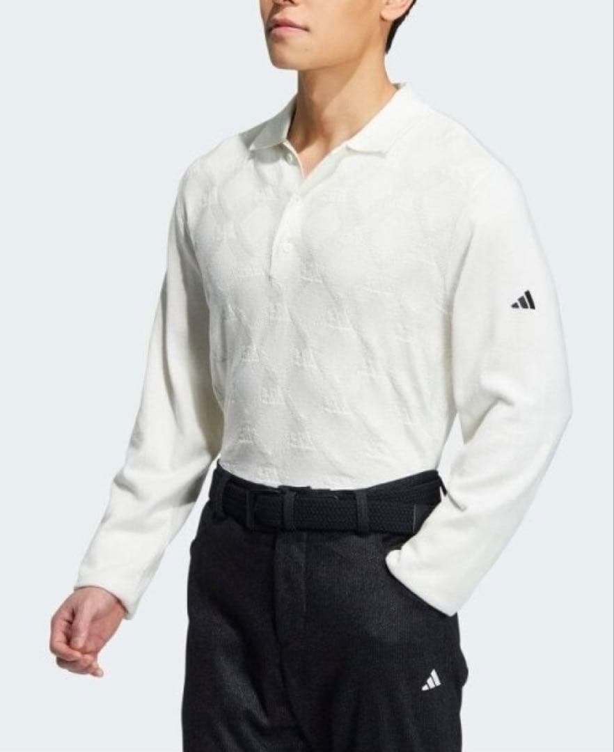 送料無料 新品 adidas GOLF アーガイル柄セーター ポロ 2XL WT