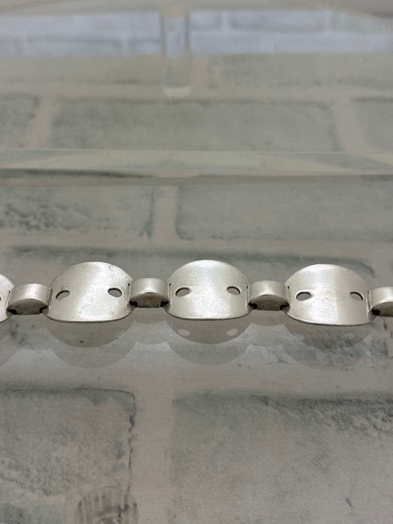 50s ヴィンテージ　イタリアンシルバー　プレート　チェーンブレスレット