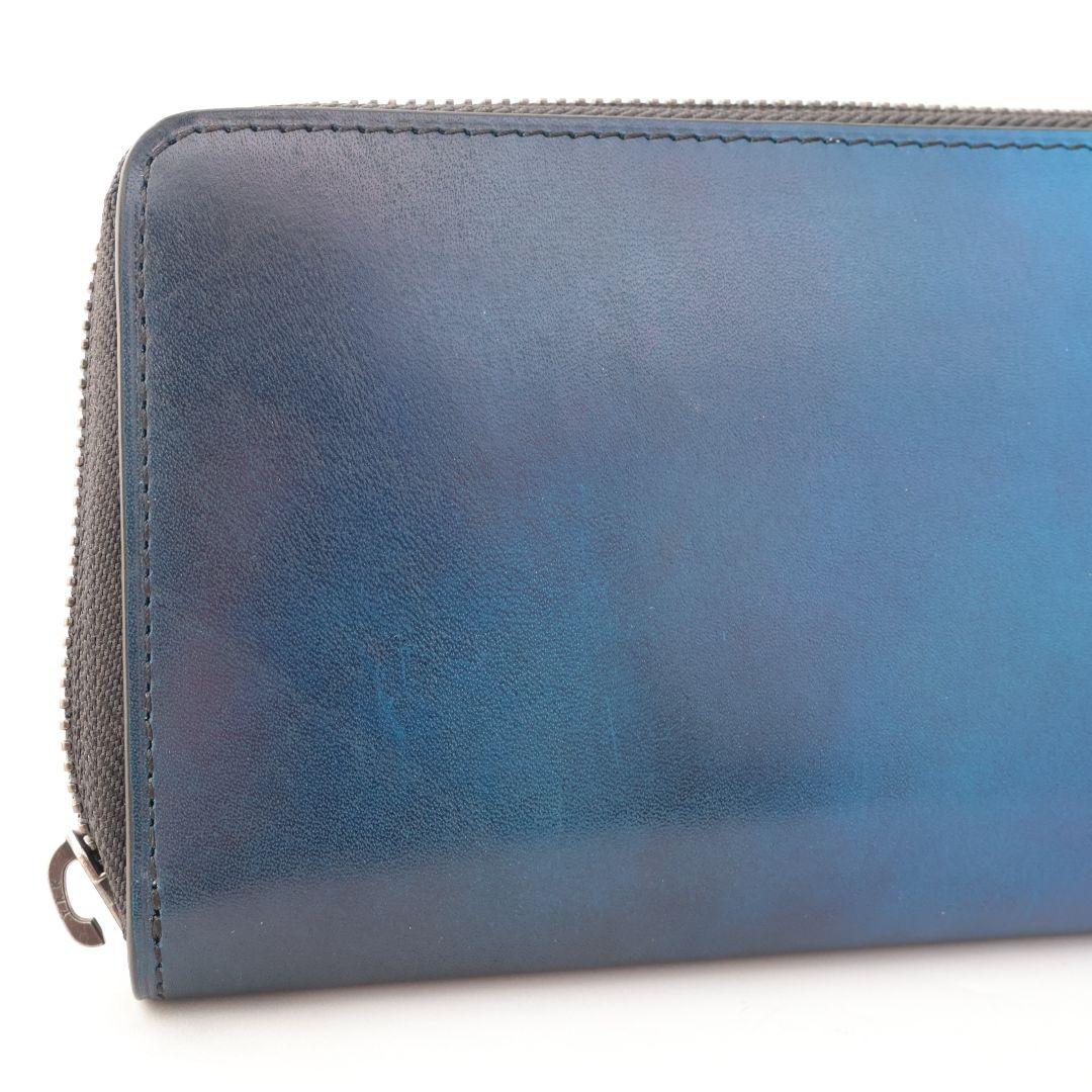 難有り訳あり yuhaku グラデーションブルー 長財布 ユハク 未使用