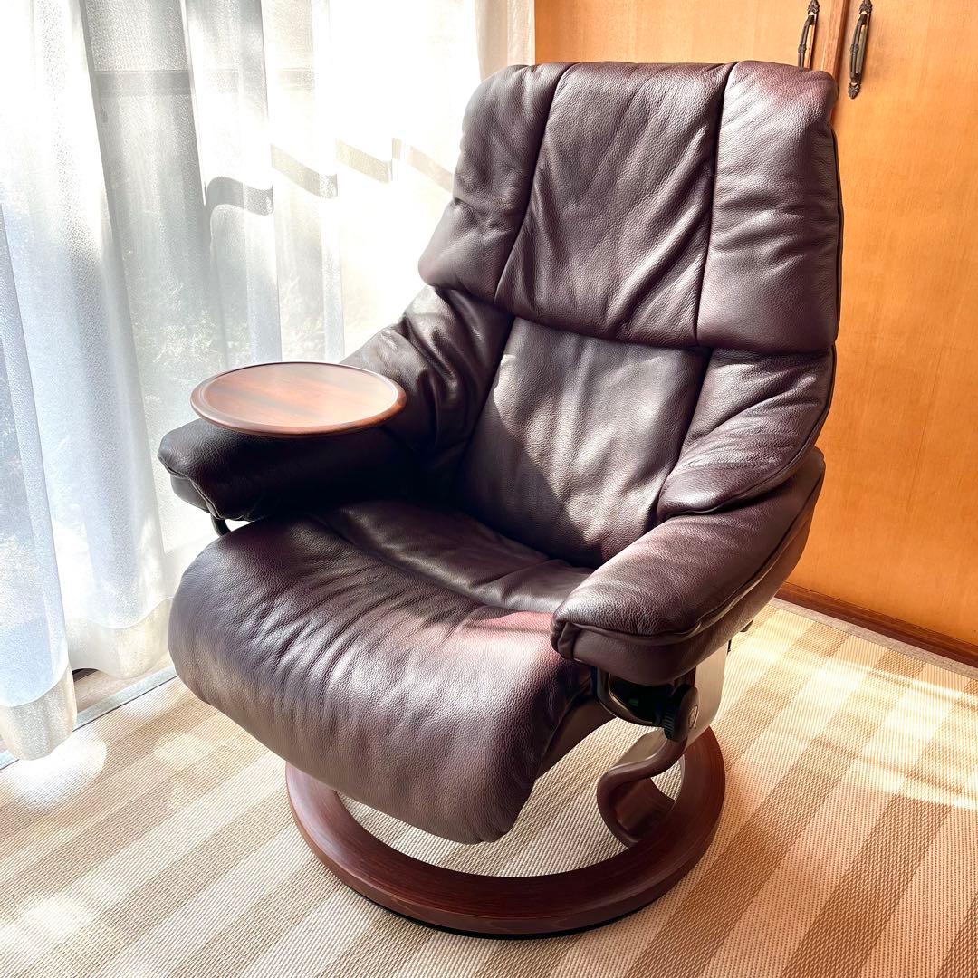 (て12)美品エコーネス ストレスレス レノ Reno ハイバックチェア 本革