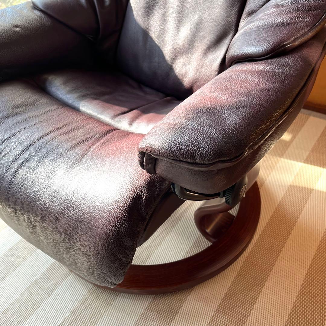 (て12)美品エコーネス ストレスレス レノ Reno ハイバックチェア 本革