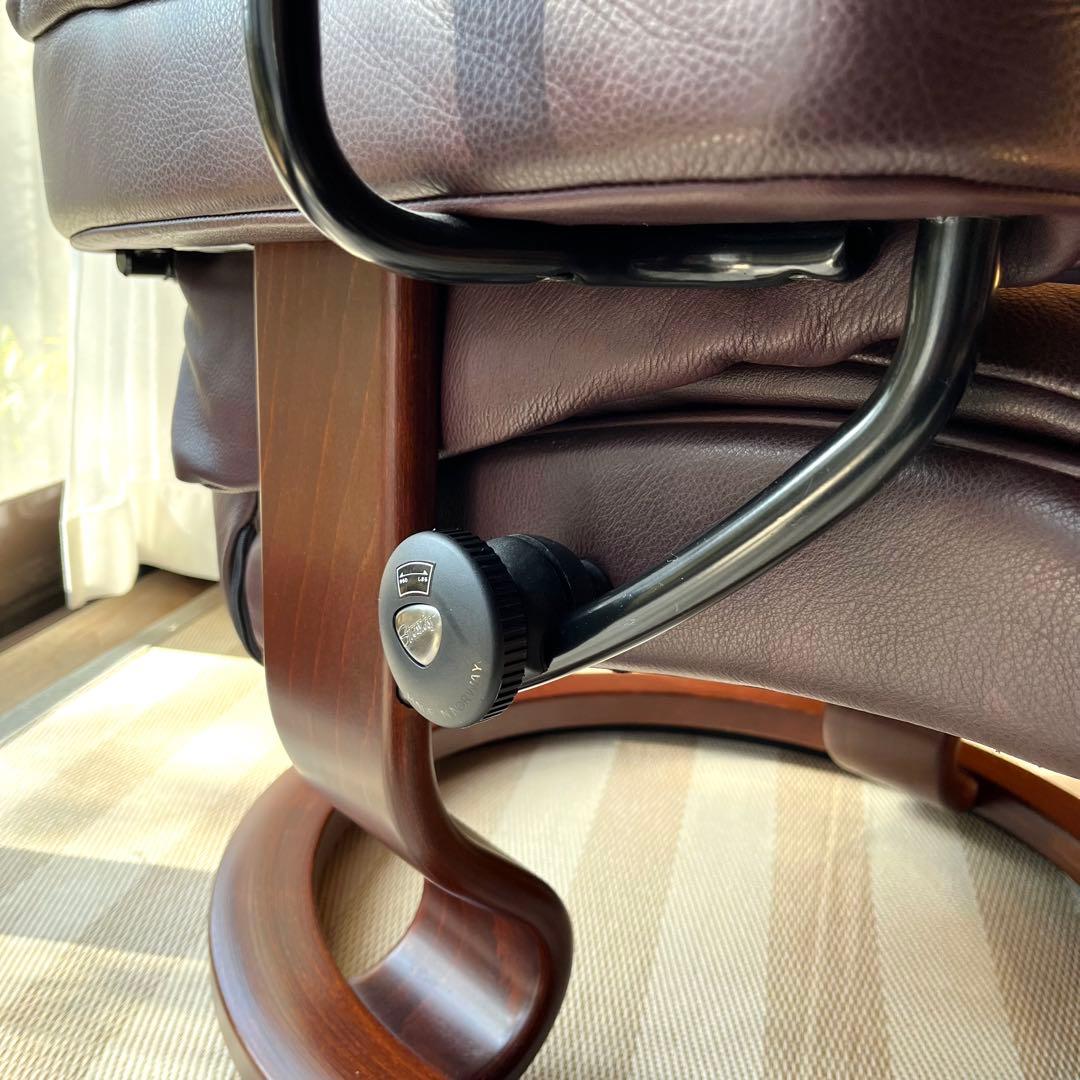 (て12)美品エコーネス ストレスレス レノ Reno ハイバックチェア 本革