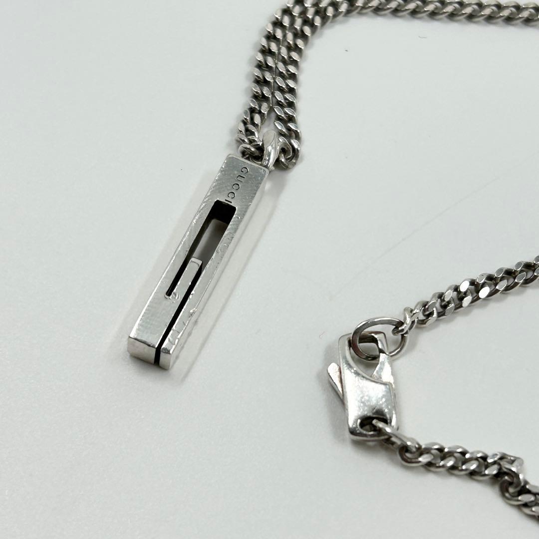 希少✨　グッチ　GUCCI ネックレス　カットアウト　スクエア　Gモチーフ　Ag