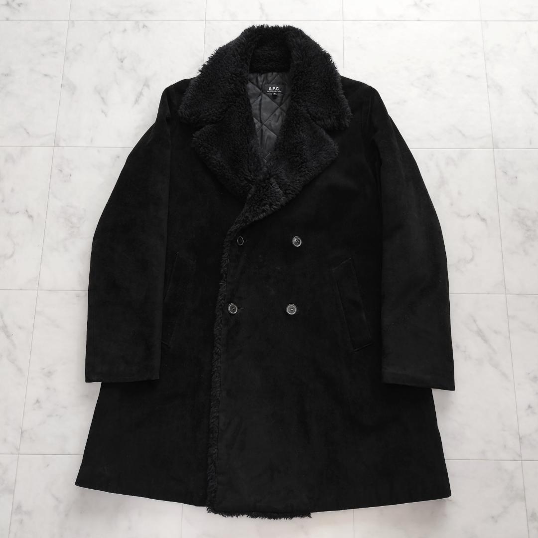 希少 A.P.C. 90sフランス製 ムートンコート S ギャングコート 牛革