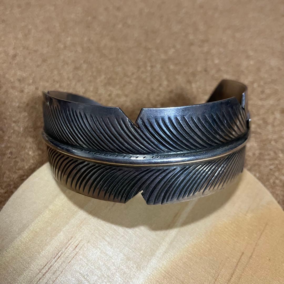 NAVAJO フェザー　シルバー　バングル
