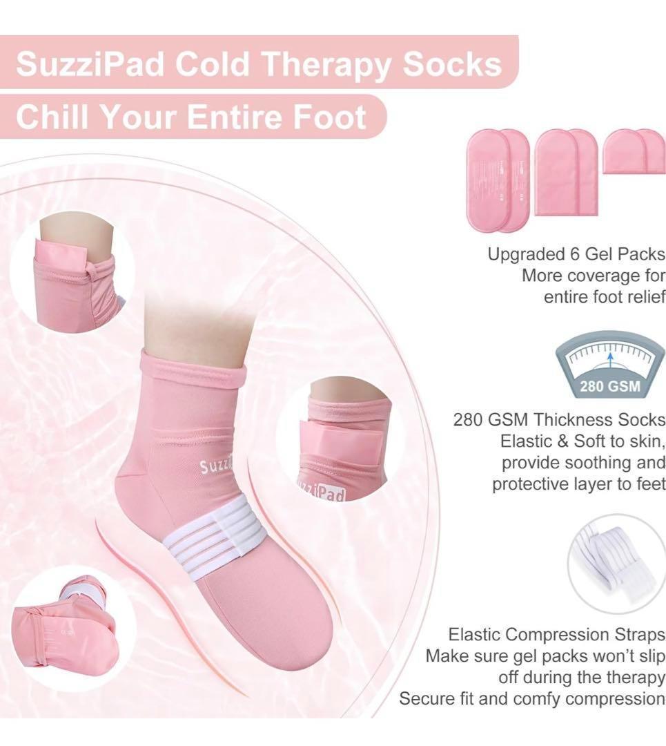 手足頭皮冷却セットピンクS/Mサイズフローズングローブフローズンソックスキャップ