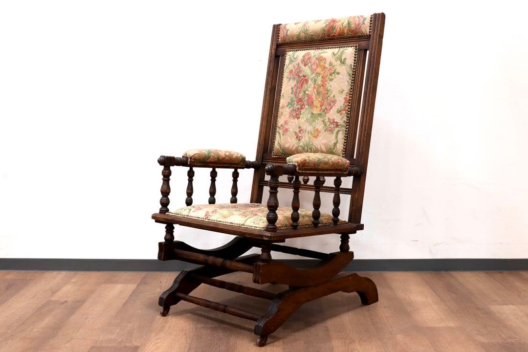 GMGN471○英国 イギリス アンティーク ロッキングチェア 揺り椅子 ラウン