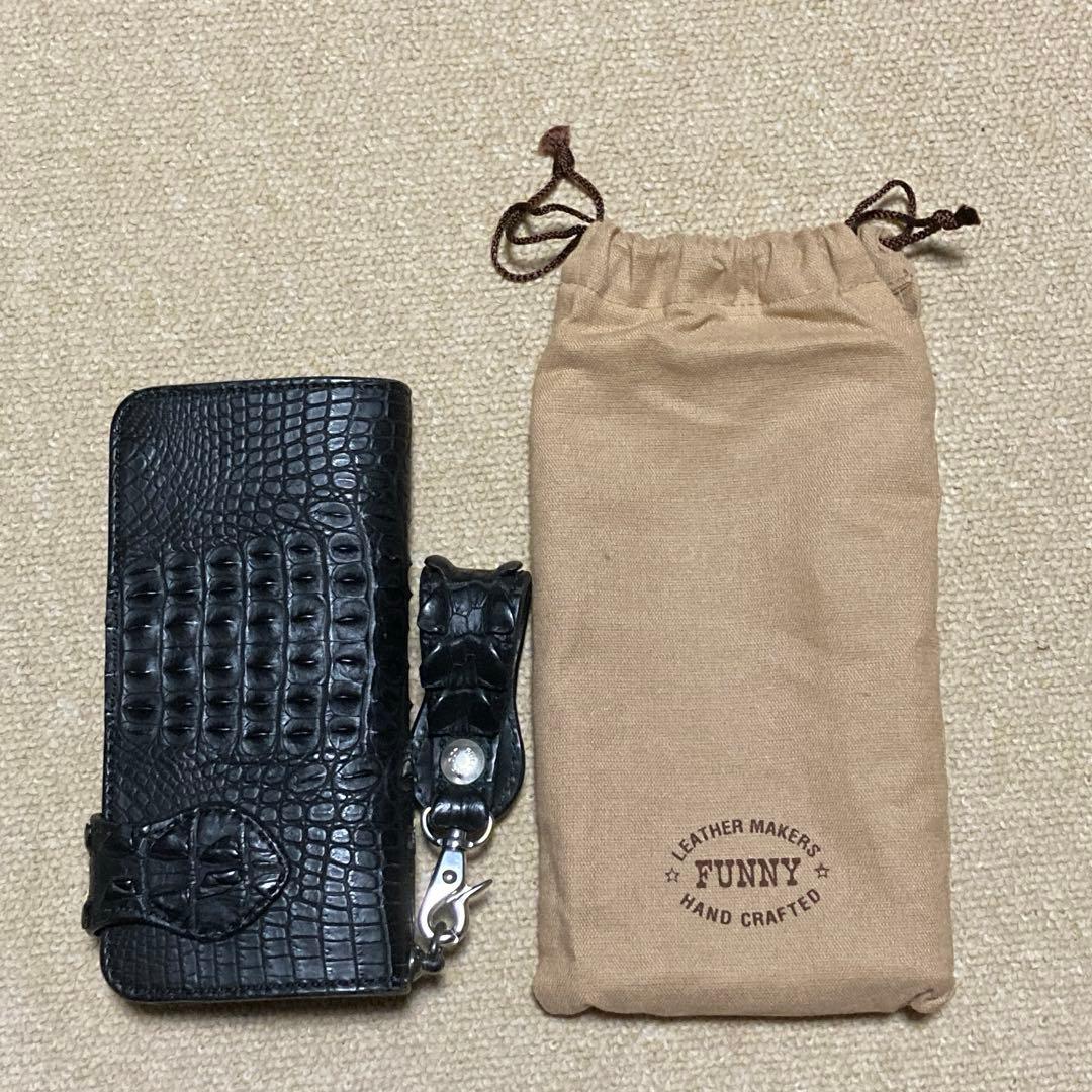 【極美品】ファニー製ライダースワレット　長財布　クロコダイル
