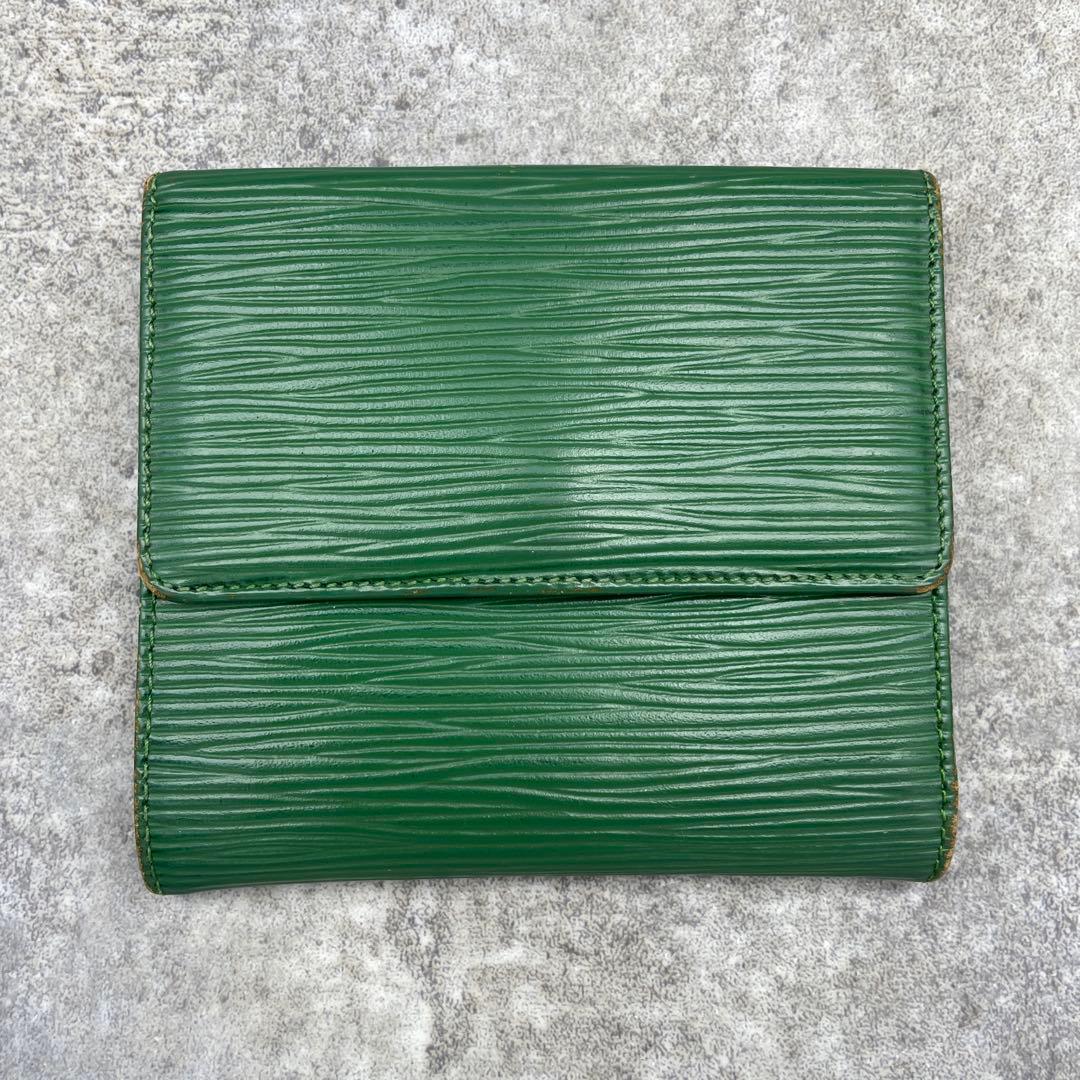 【美品】ルイヴィトン　折り財布　エピ　緑　グリーン　レザー　3つ折り