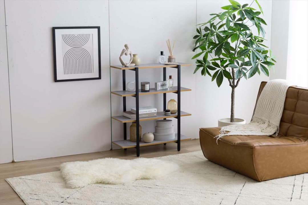 【送料無料】【幅70cm】Pesci オープンラック4段 飾り棚 木目調