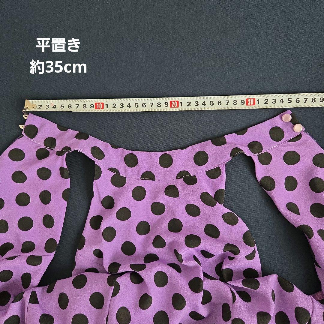 フラメンコドレス 紫と黒の水玉模様
