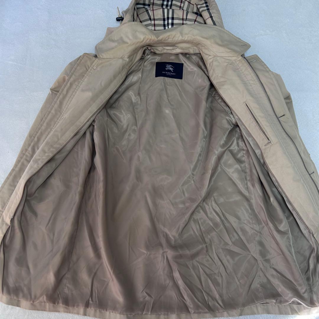 バーバリーロンドン　ダウンライナー　ノバチェック　フードステンカラー　メンズ