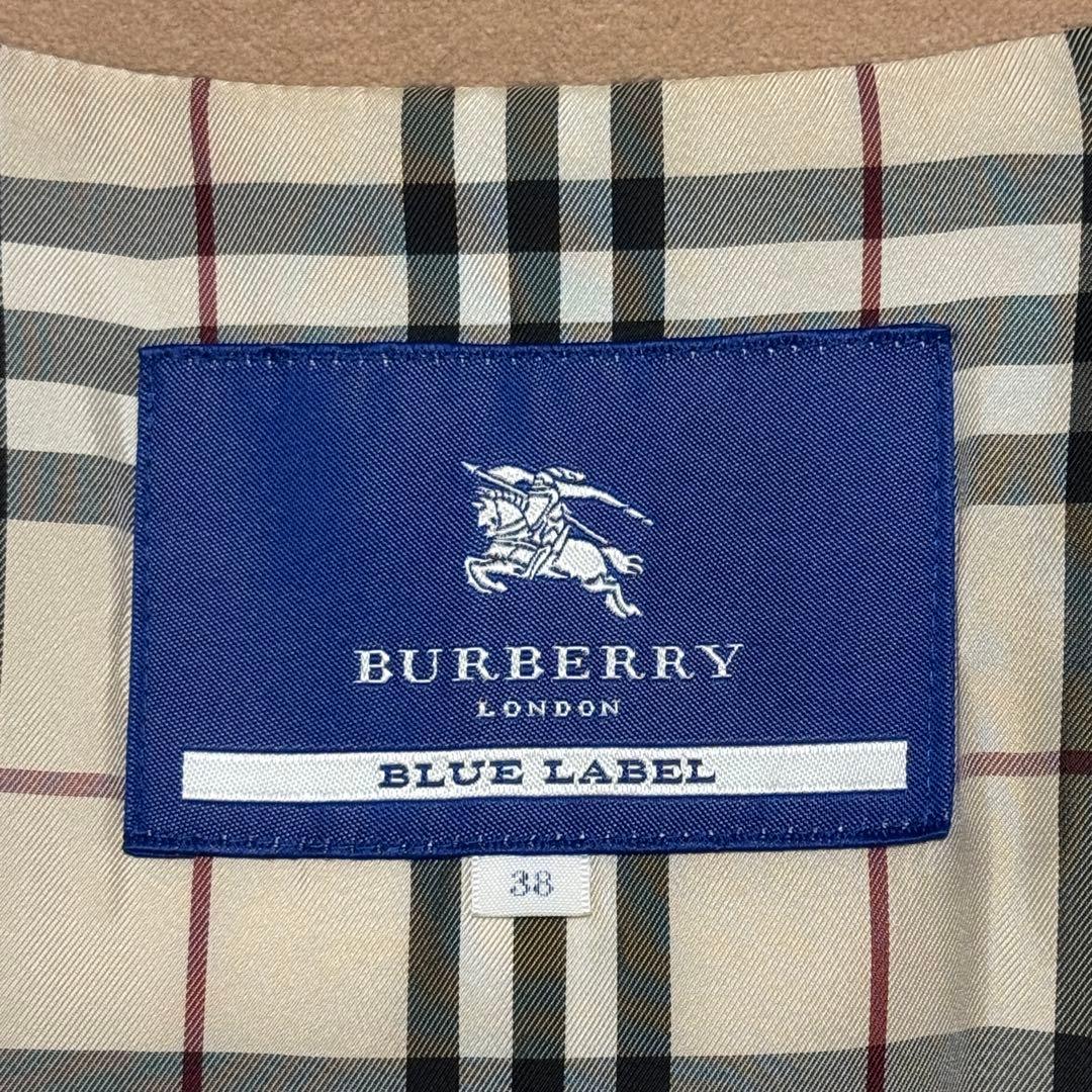美品 BURBERRY BLUE LABEL アンゴラ混 コート キャメル 38