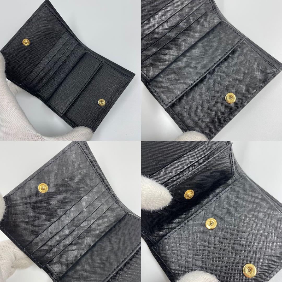 未使用保管品✨ MARNI マルニ　折り財布　財布　レザー　ブラック　黒　金ロゴ