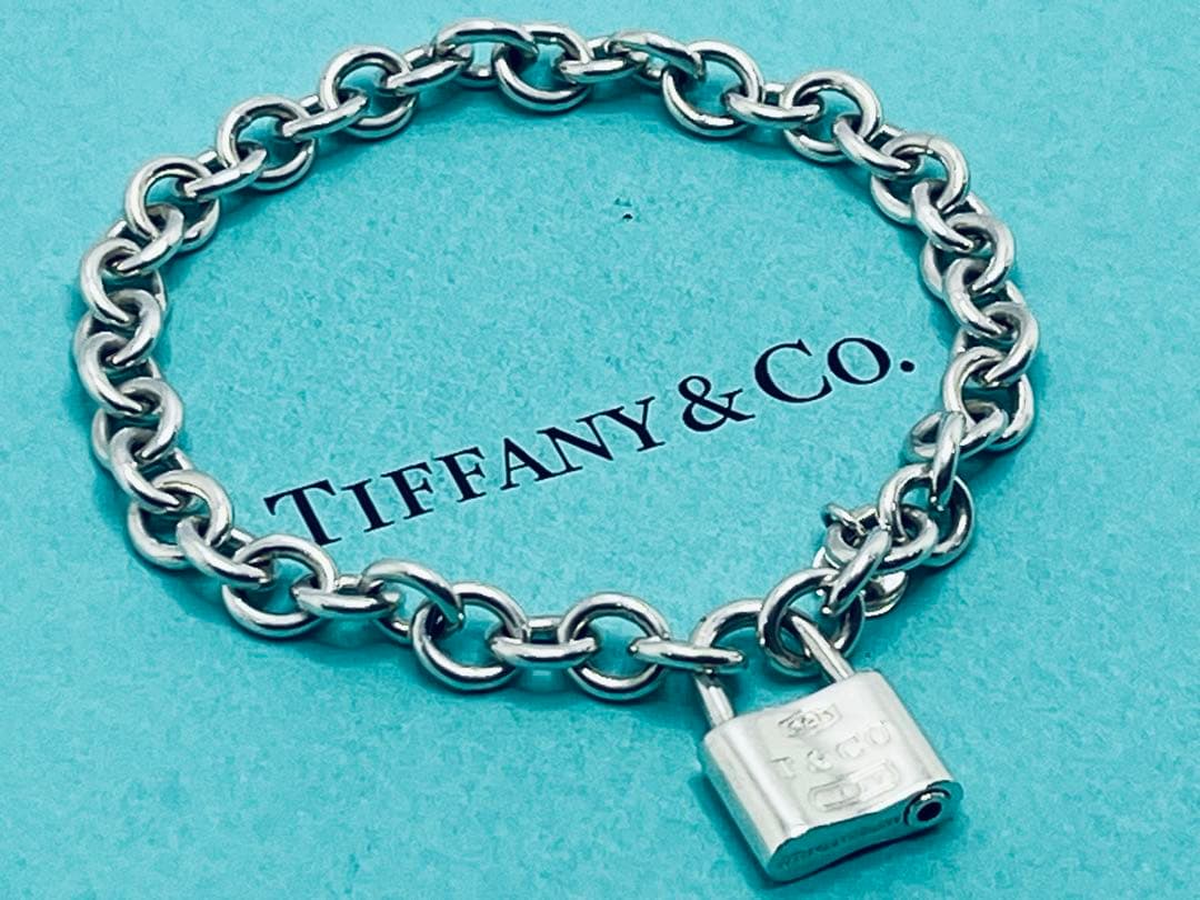 h800 美品　ティファニー　1837 カデナ　ロック　ブレスレット　925