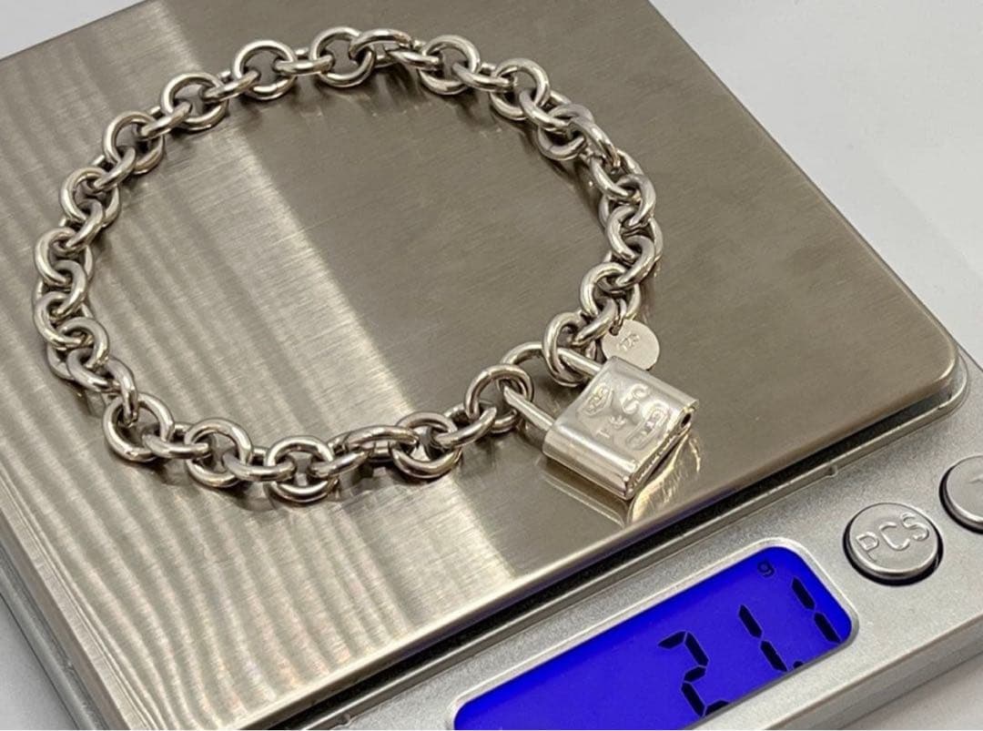 h800 美品　ティファニー　1837 カデナ　ロック　ブレスレット　925