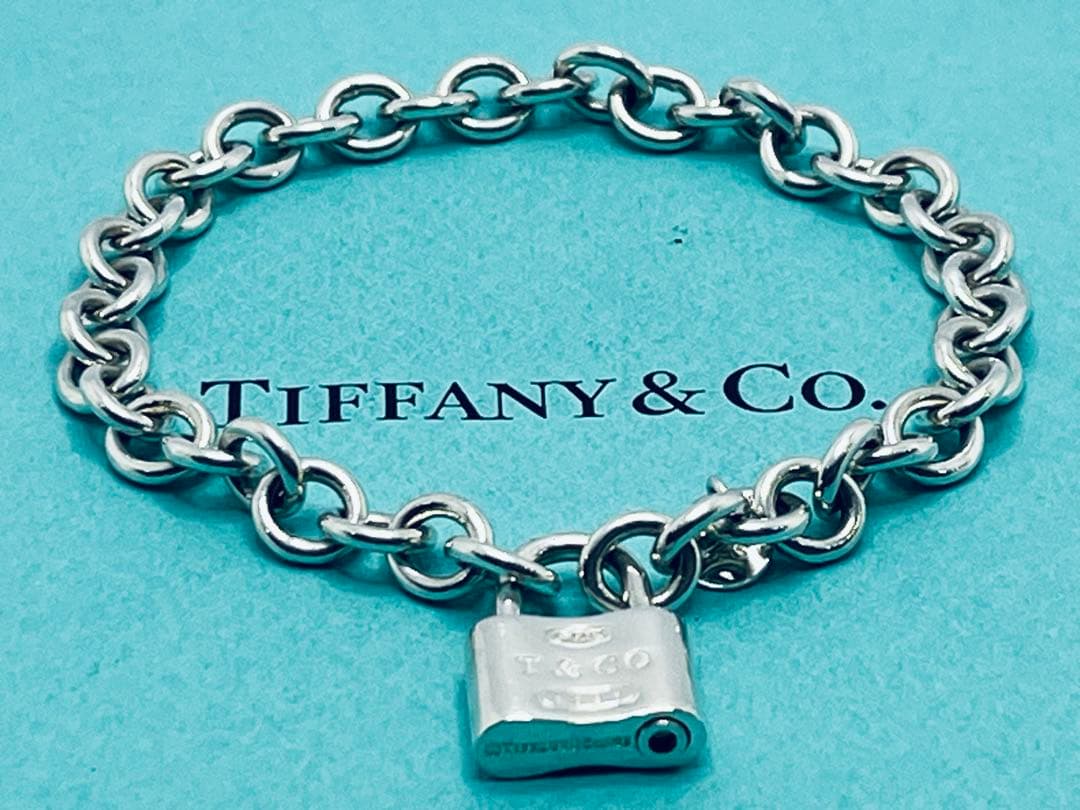 h800 美品　ティファニー　1837 カデナ　ロック　ブレスレット　925