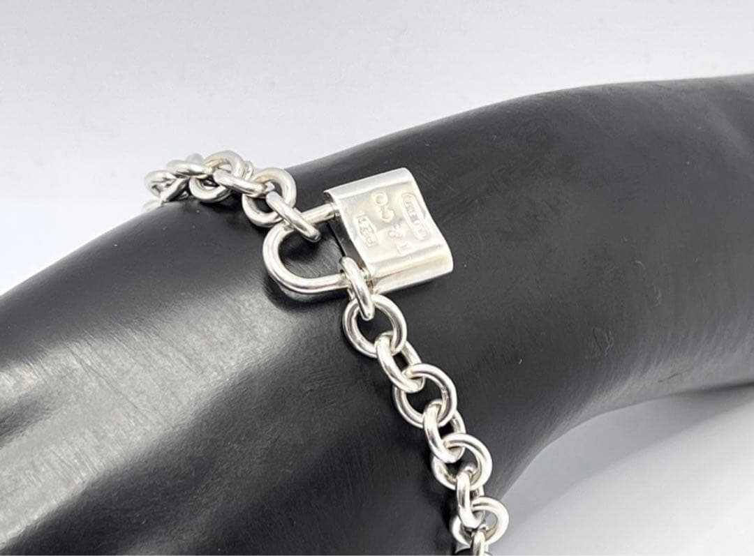 h800 美品　ティファニー　1837 カデナ　ロック　ブレスレット　925