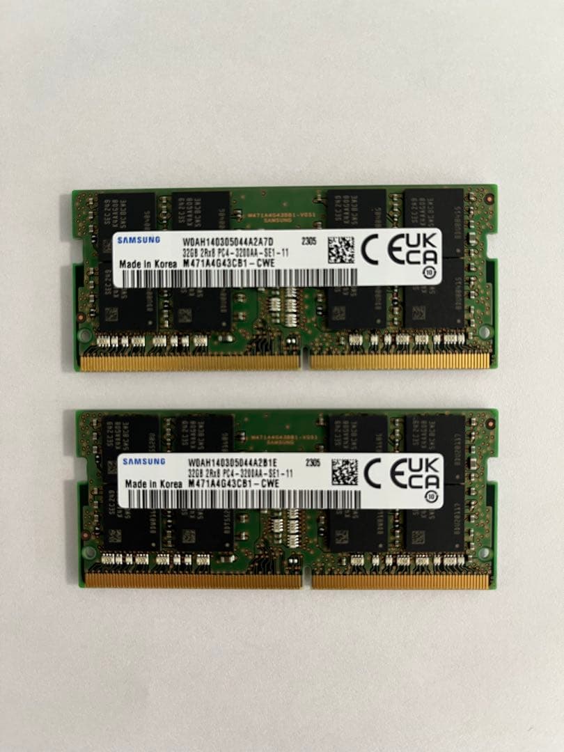 SAMSUNG 32GB DDR4 3200MHz SO-DIMMメモリ 2枚