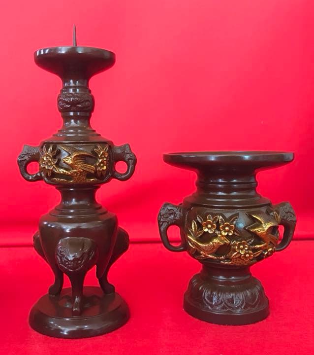 仏具 花鳥盛柄 6具足