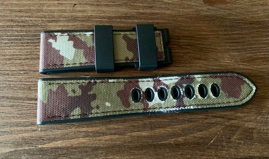 パネライ　純正　迷彩　キャンバスラバーストラップ　ベルト　24-22mm カモ