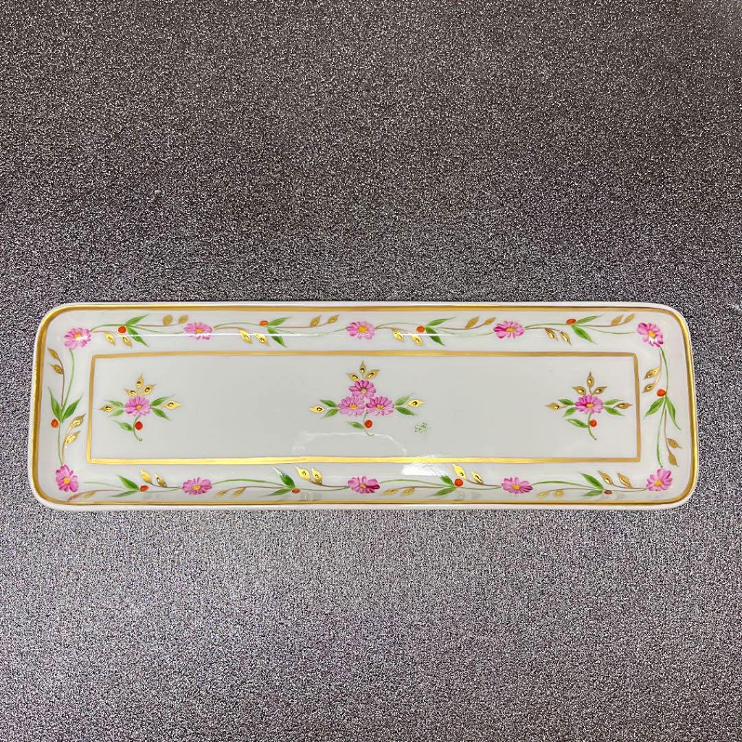 【未使用品】リモージュ 金彩装飾ピンクローズ ペントレイ&ペーパーナイフ 2点