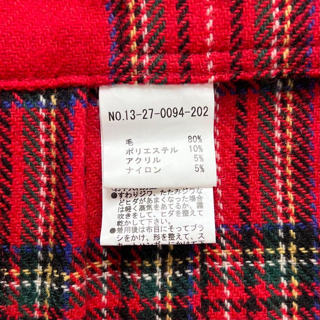 BEAMSBOY ビームスボーイ　日本製　ウール　プリーツチェック巻きスカート