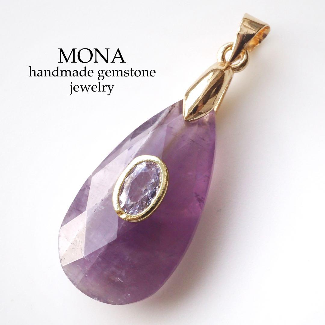 【もも】天然石マルチカラーフローライトの香水瓶ピアス