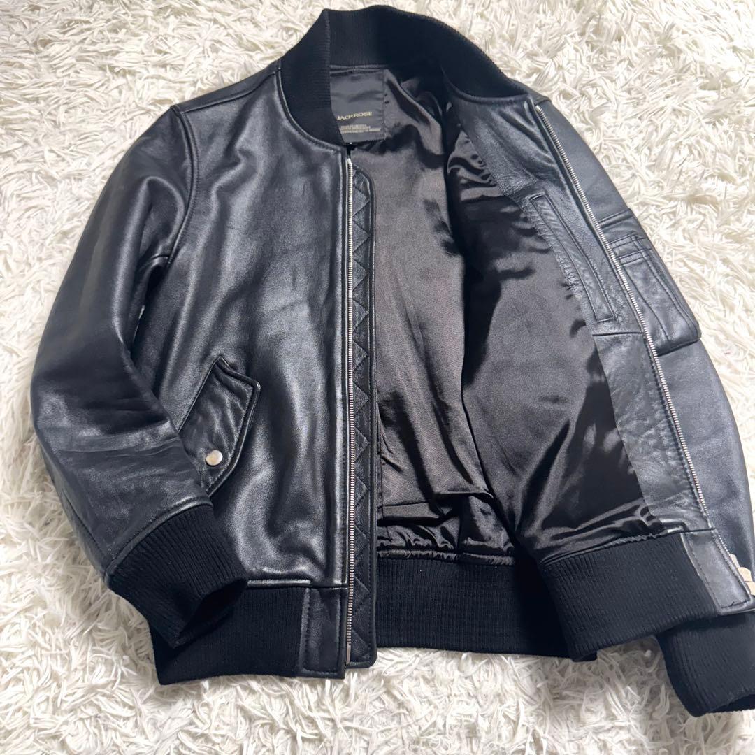 ジャックローズ　ラムレザー　MA-1 フライトジャケット　ブラック　黒　サイズ2