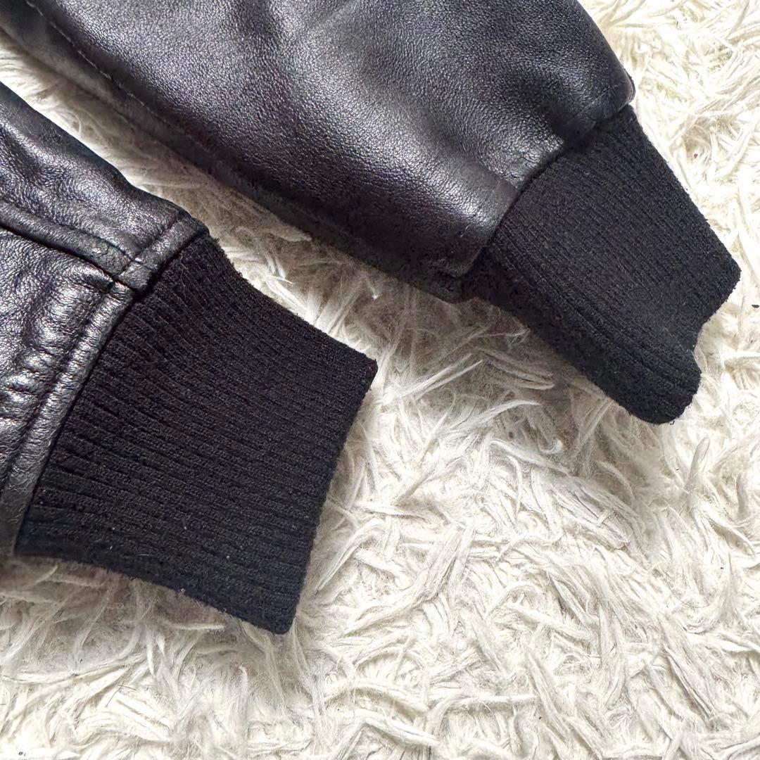 ジャックローズ　ラムレザー　MA-1 フライトジャケット　ブラック　黒　サイズ2