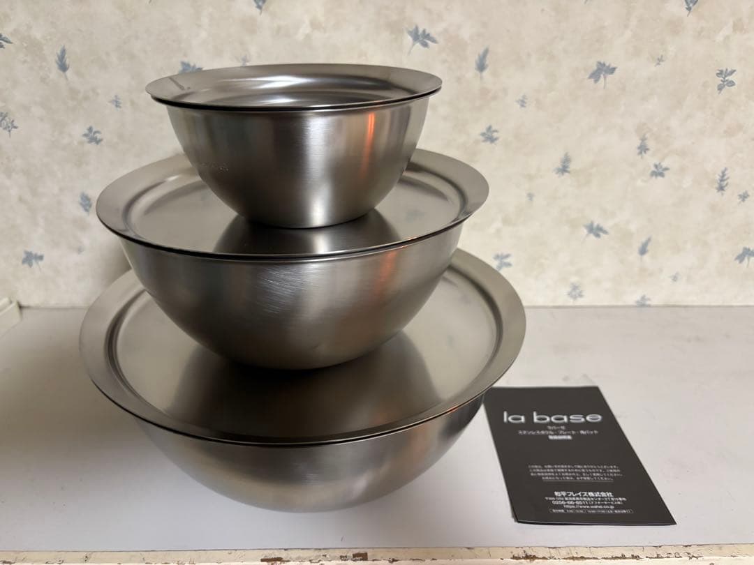 la base ラバーゼ ステンレス製ボール&プレートセット(大中小)6点セット