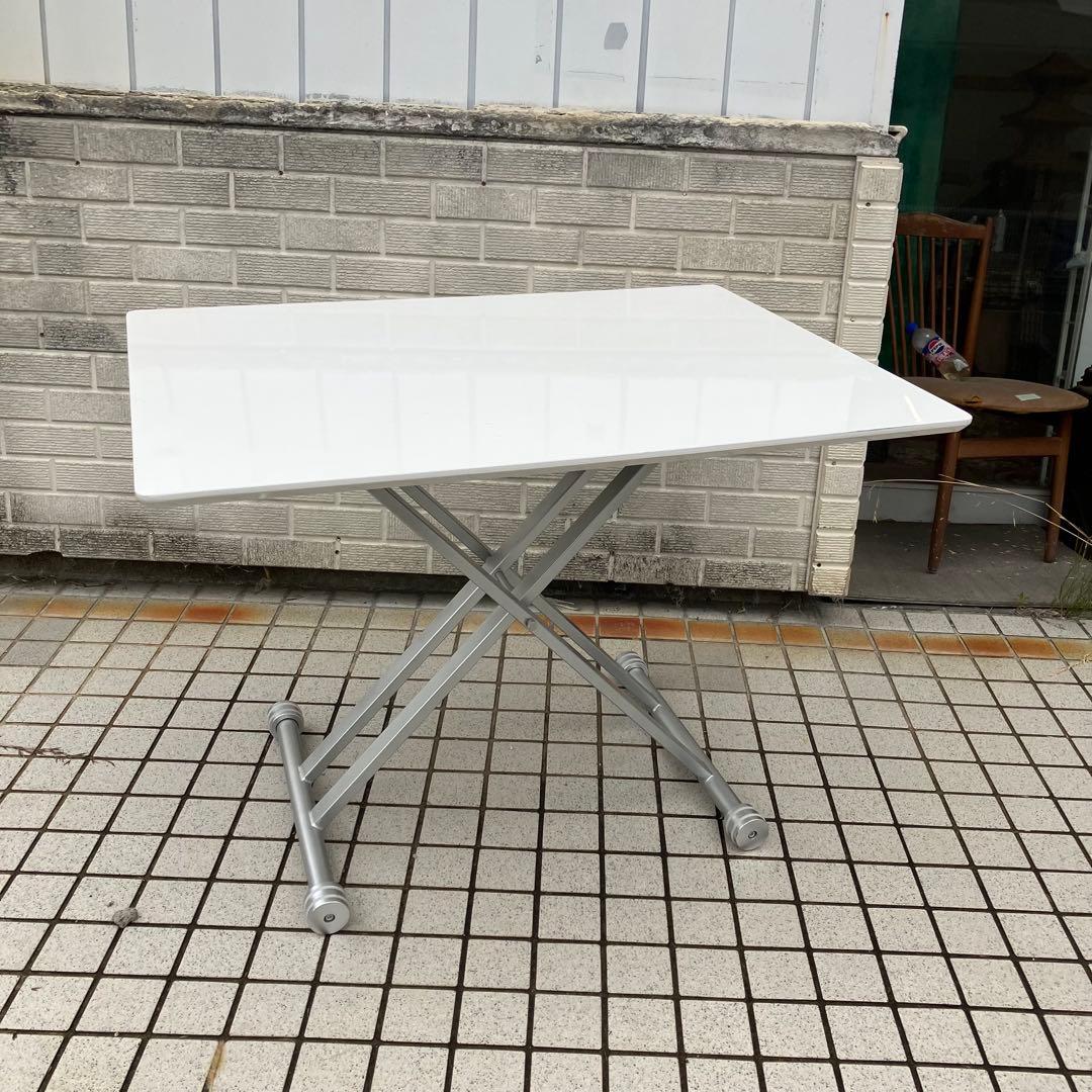 北欧レトロ 木製 リフティングテーブル ワークテーブル 昇降式 リフトテーブル