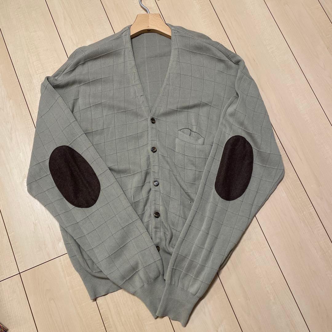 グレー チェック柄 カーディガン Lサイズ