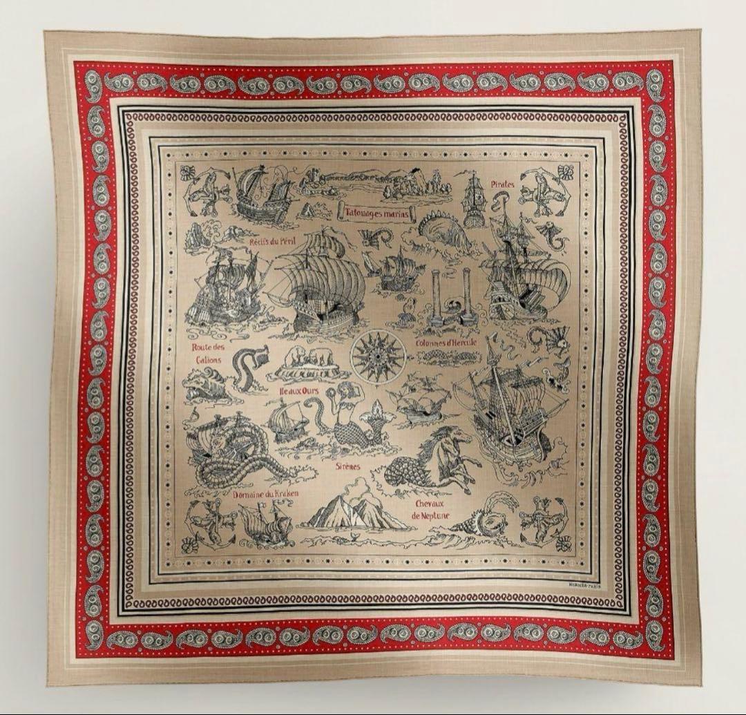 エルメス HERMES カシミヤ140 カレジェアン 船乗りのタトゥー