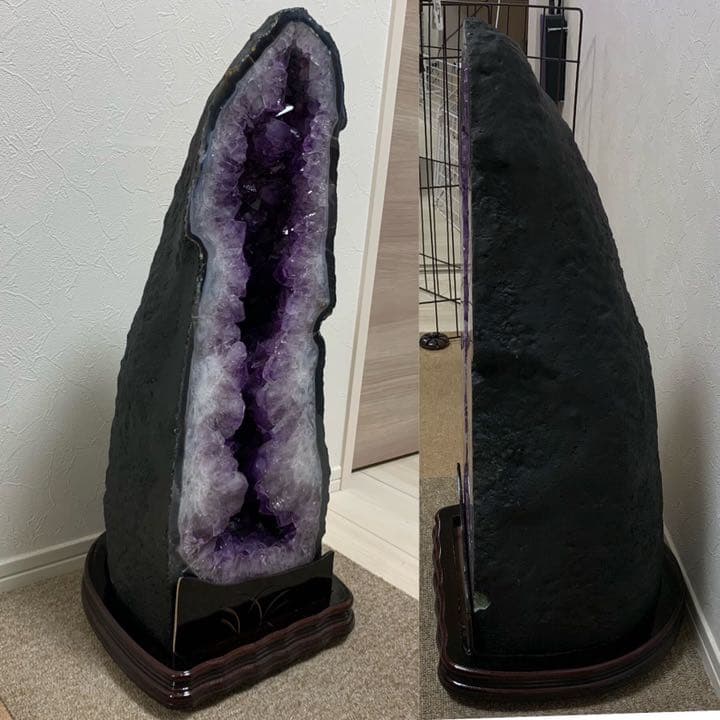濃い紫が綺麗過ぎる⭐️珍しい1の形をしたアメジスト タワー ドーム 台付