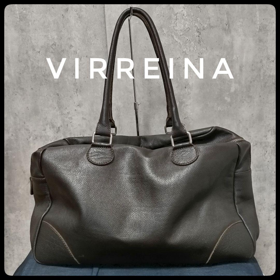 ✅️【スペイン製】VIRREINA ミニボストンバッグ レザー ダークブラウン
