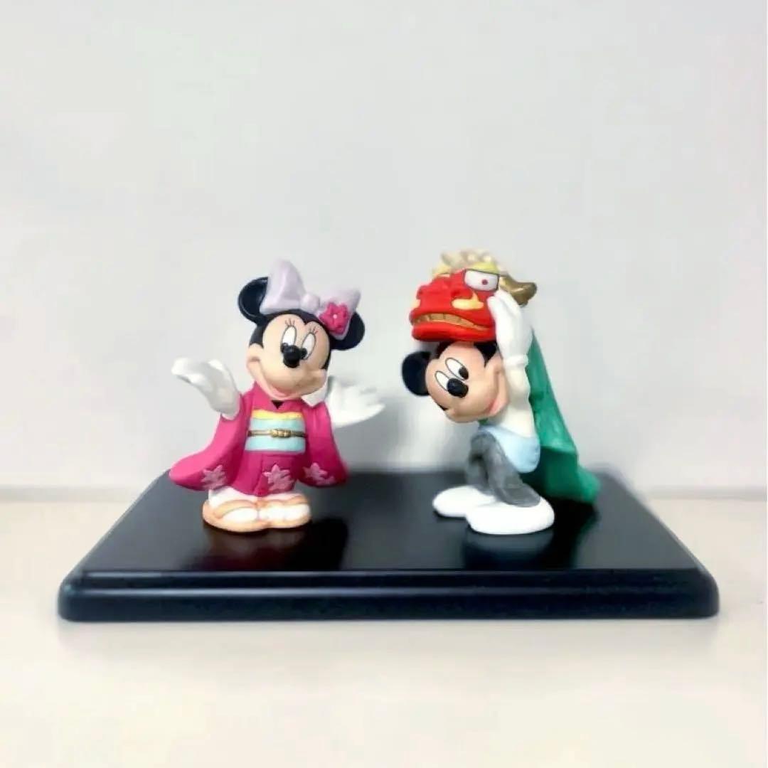 ディズニー 正月飾り フィギュア ⑧ ミッキー ミニー 獅子舞