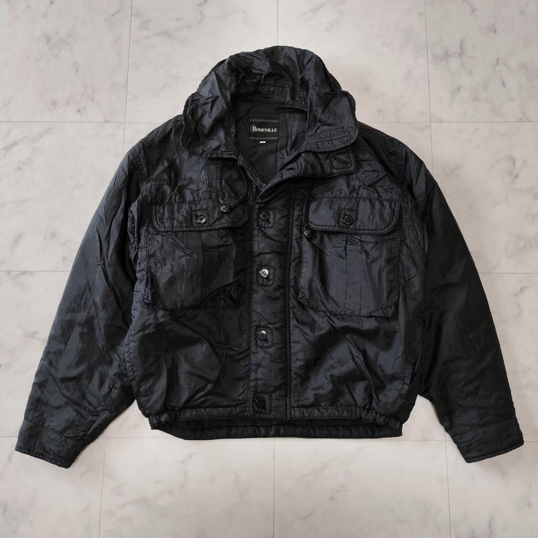 希少 80s BONEVILLE ナイロンジャケット 46 S~M ブラック 黒