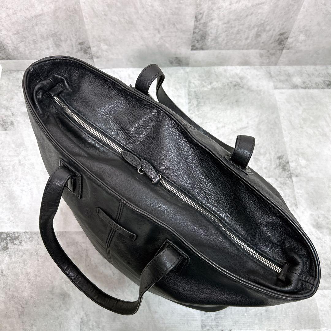 TAKEO KIKUCHI タケオキクチ トートバッグ 大容量 本革 ブラック