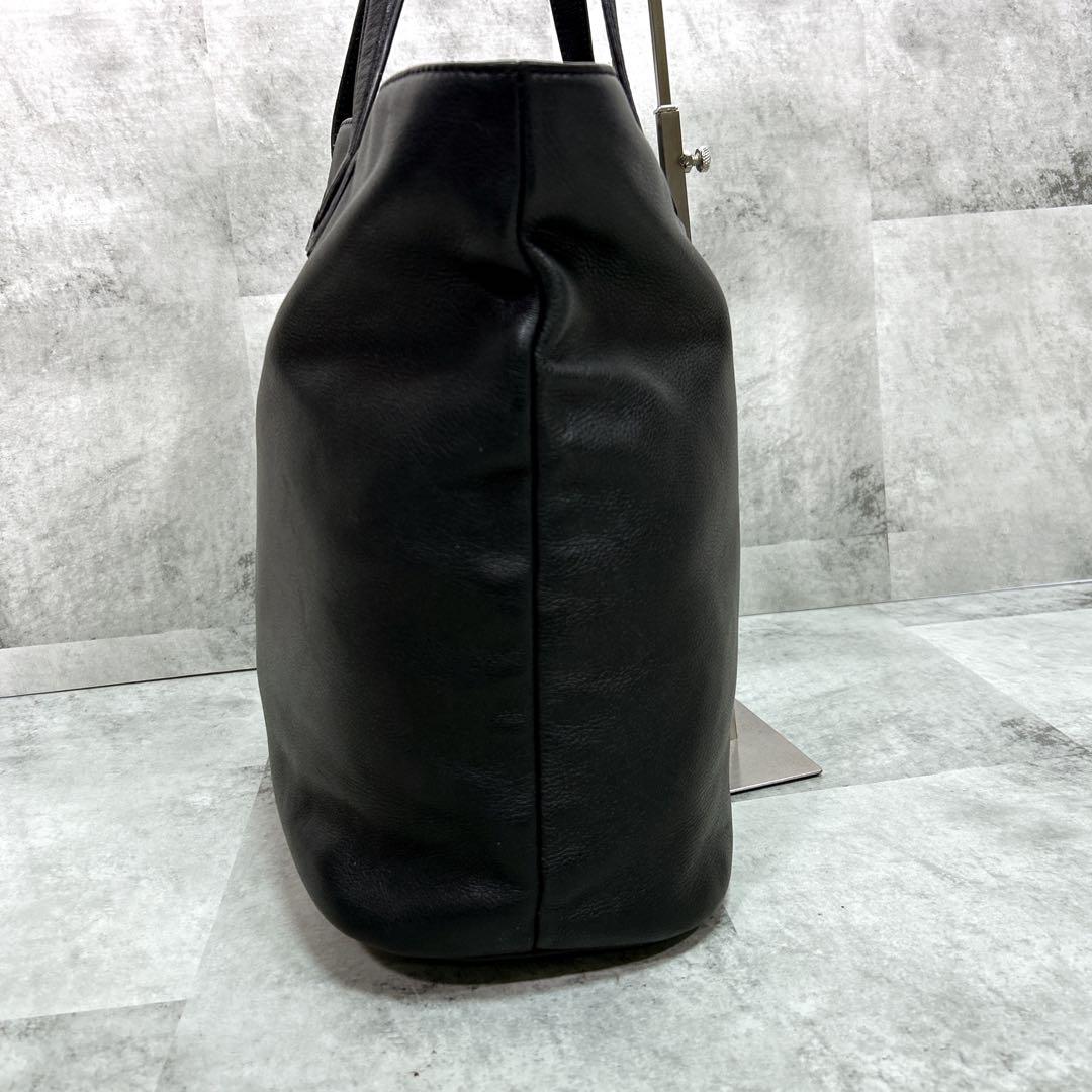 TAKEO KIKUCHI タケオキクチ トートバッグ 大容量 本革 ブラック