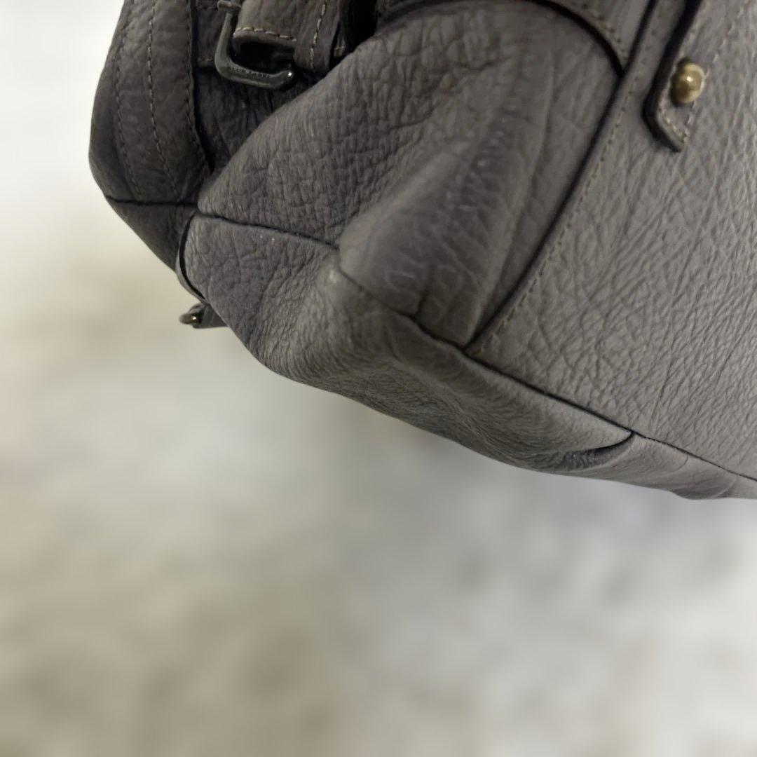 BURBERRY BLUE LABEL トートバッグ グレー　レザー ロゴ