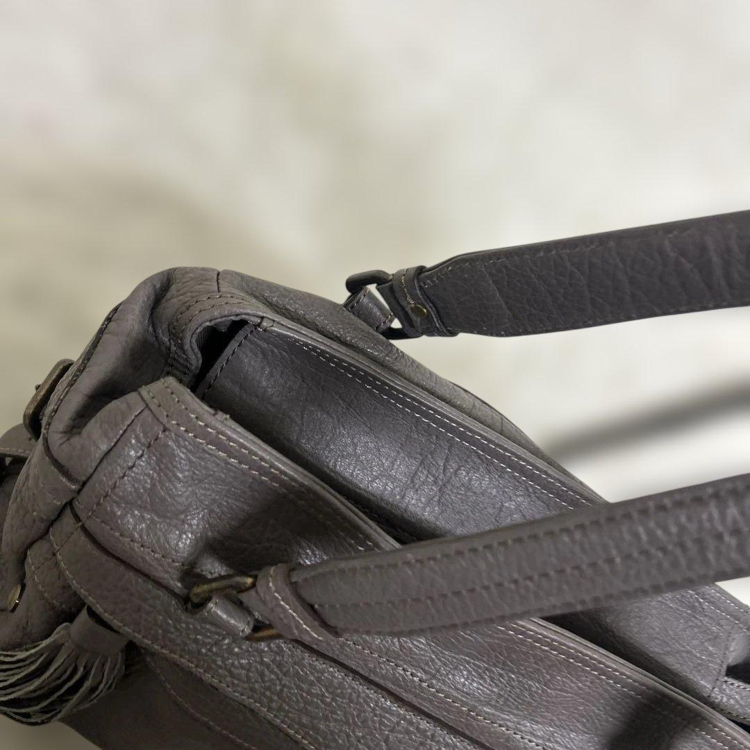 BURBERRY BLUE LABEL トートバッグ グレー　レザー ロゴ